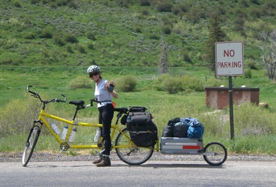 Tandem Bike: Panniers and Trailer